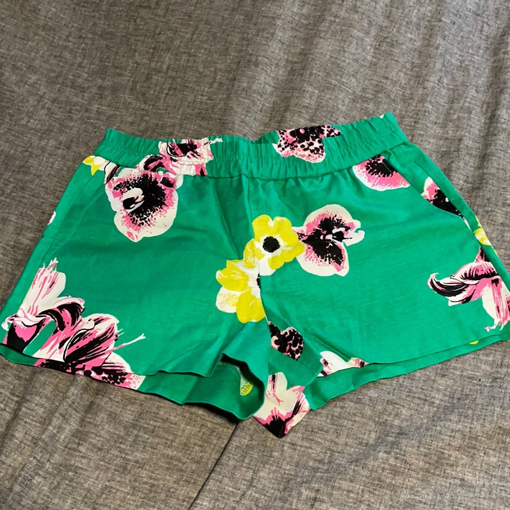 J. Crew Green Printed Shorts